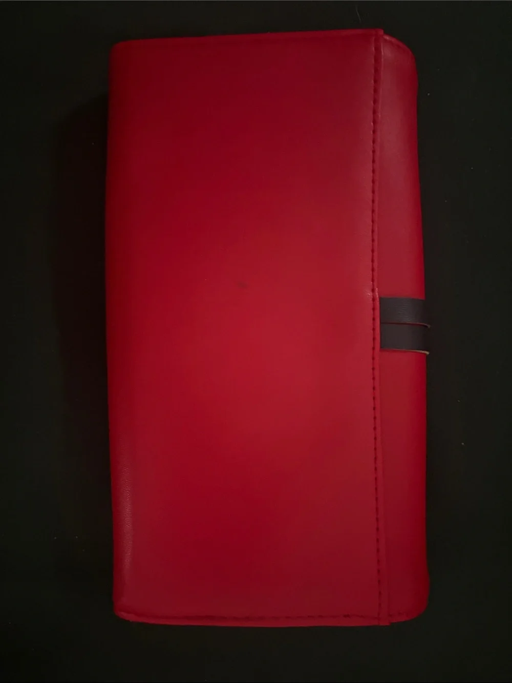 Red Women's Wallet Clutch with Gold Ring Accent
